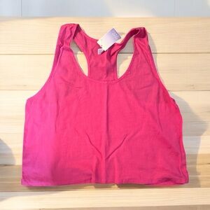 Stars Above Pink Sleeveless Crop Top